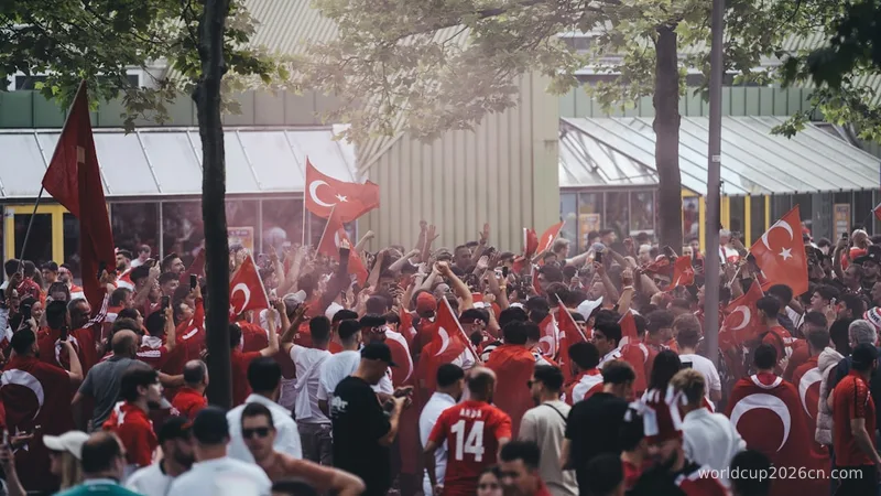 A large group of people standing around each other