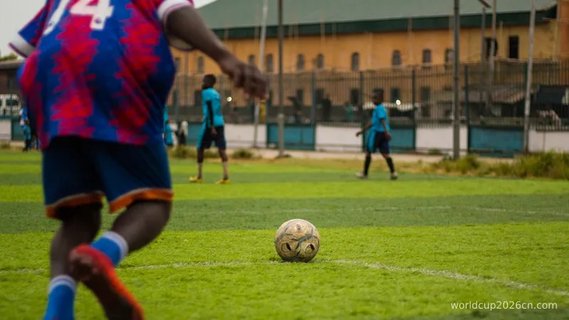 Soccer player is about to kick the ball.
