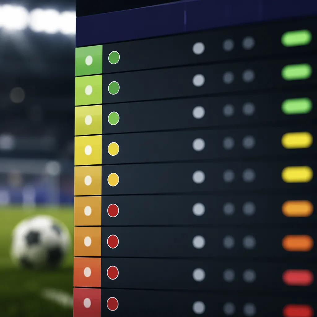 Close-up of a generic digital ranking list display, blurred background with soft