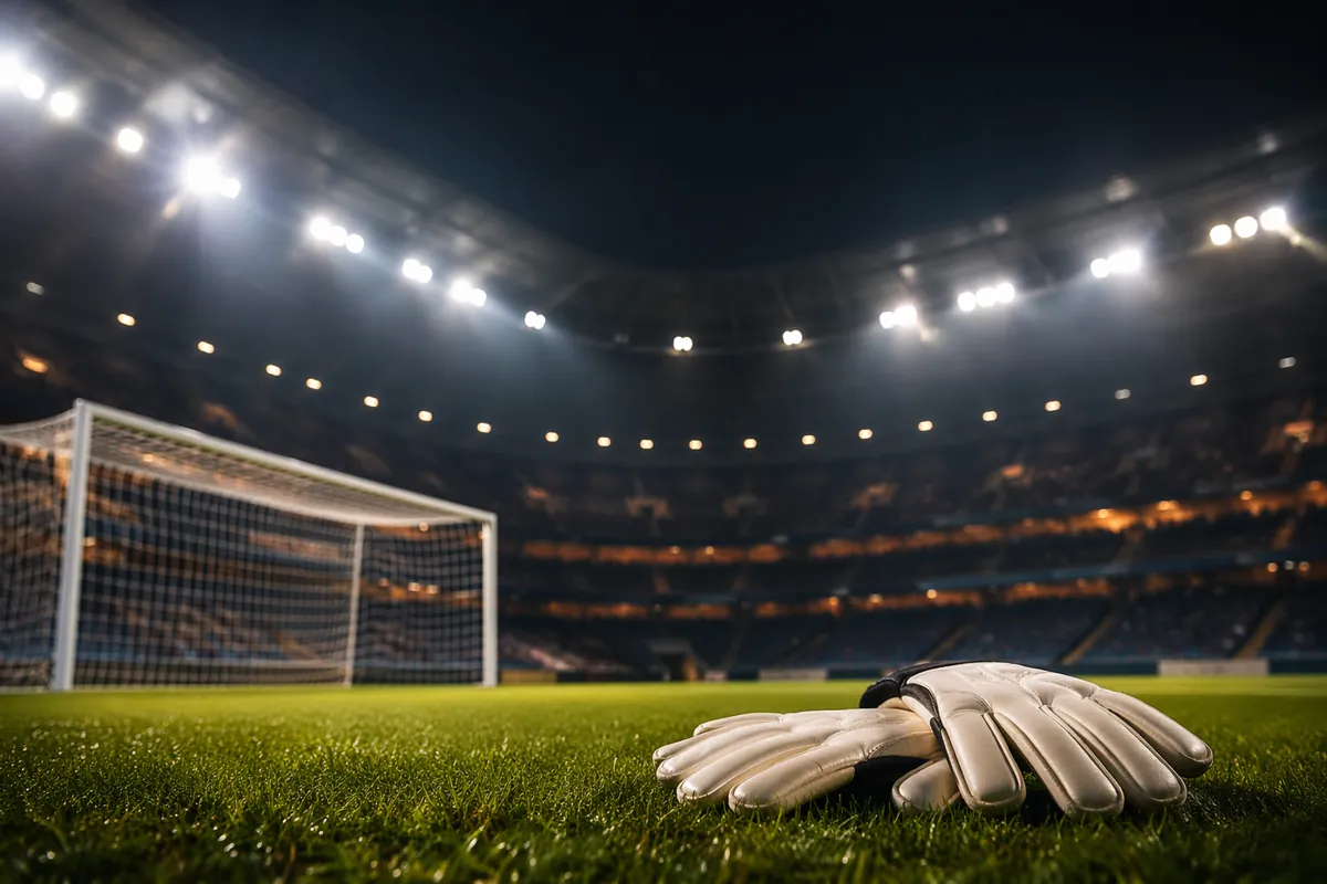 Professional editorial sports news header image, blurred background of a football stadium