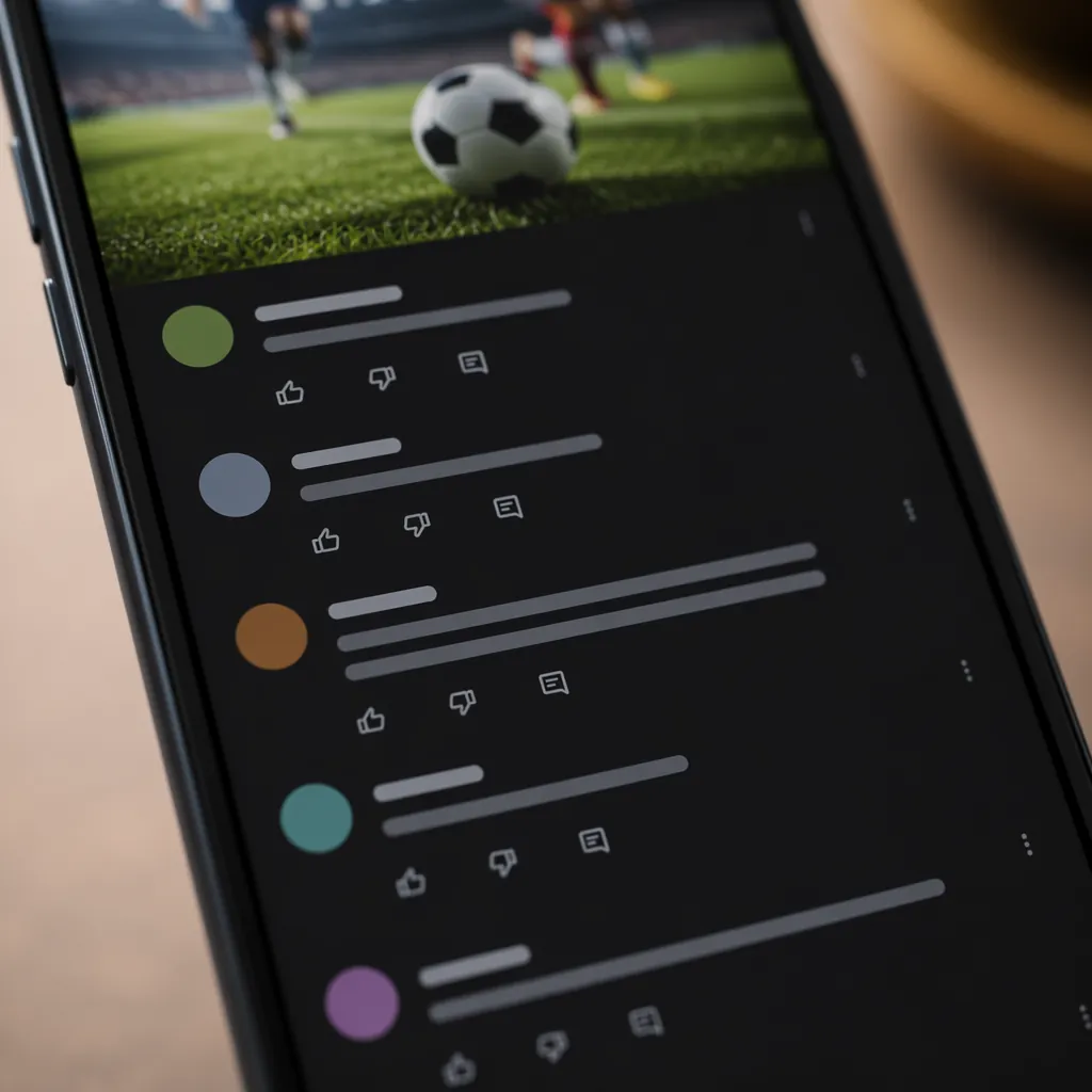 Close up of a generic mobile phone screen displaying social media comment sectio