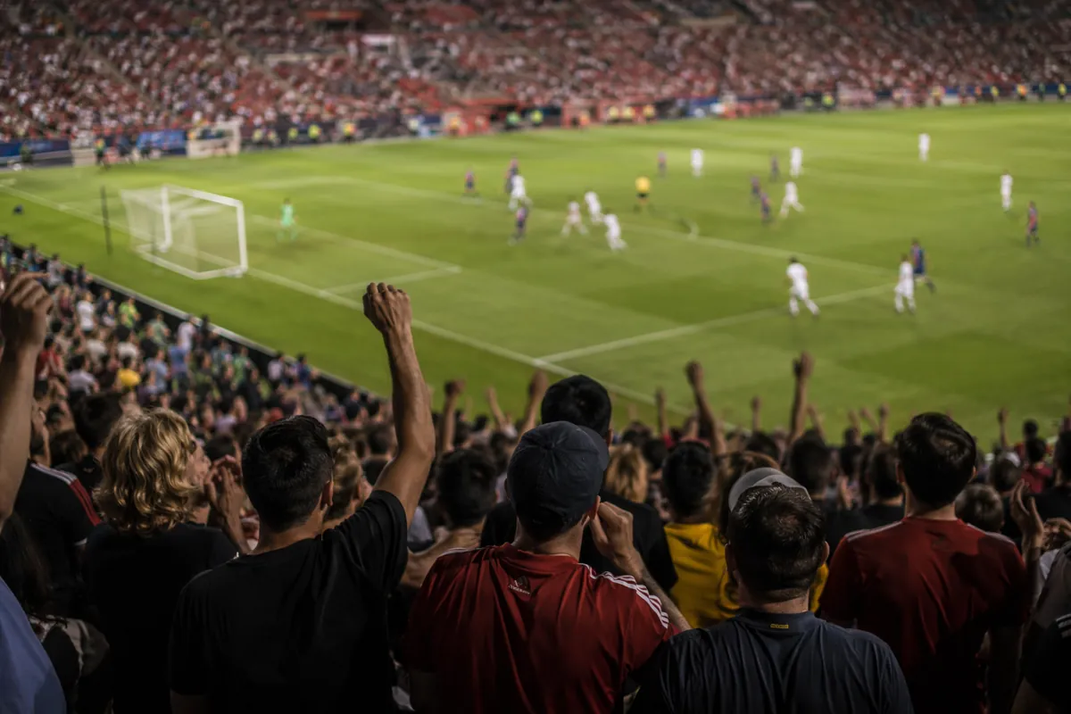 editorial news photo of a generic world cup football match at a large north american stadi