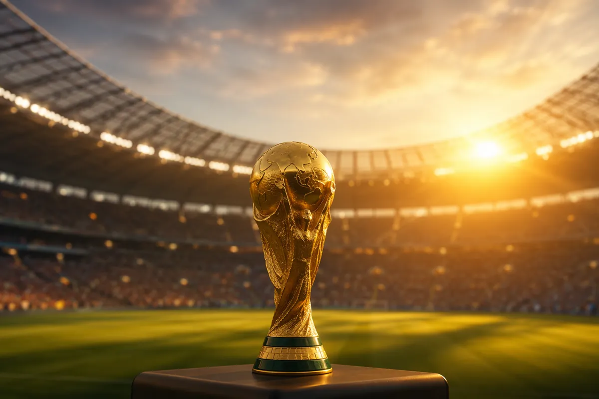 Professional sports news header image, blurred background of modern football stadium with