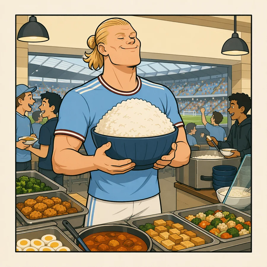 哈兰德把世界杯球场当食堂是什么梗?插画
